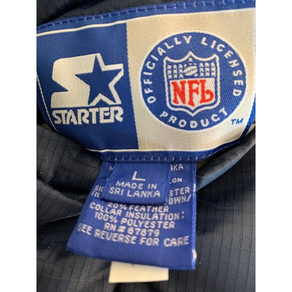 Denver Broncos Starter Reversible Jacket Navy/Orange Large NFL Down-Filled Winte - Picture 5 of 10